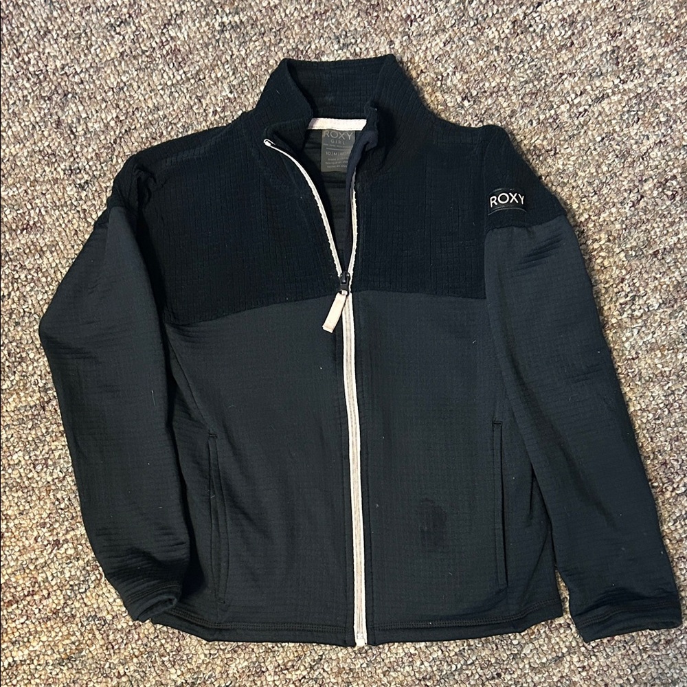 Roxy Kids Black and Gray Zip-Up Hoodie